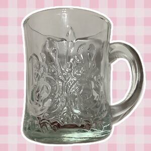 Vintage Retro Clear Glass Feminine Floral Cottagecore Bloomcore Coffee Tea Mug